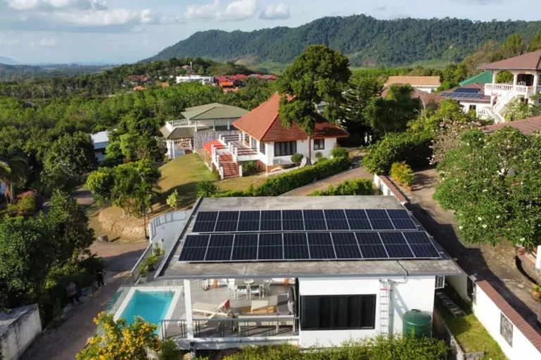 solar power installation - house rooftop panels